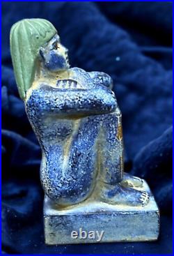 Egyptian Seated Scribe Ancient Antiques Statue Rare Egypt statue Pharaonic BC