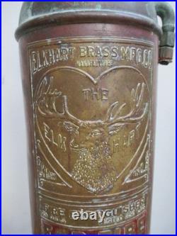 Elkhart Brass & Copper Fire Extinguisher 24 Tall Antique Collectible