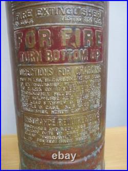 Elkhart Brass & Copper Fire Extinguisher 24 Tall Antique Collectible