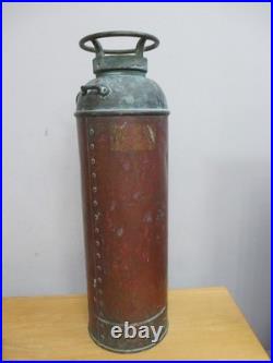 Elkhart Brass & Copper Fire Extinguisher 24 Tall Antique Collectible