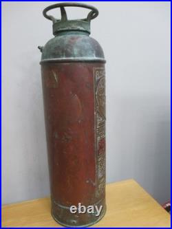 Elkhart Brass & Copper Fire Extinguisher 24 Tall Antique Collectible