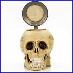 Ernst Bohne Sohne #9136 Antique Character German Beer Stein Lidded Mug Skull