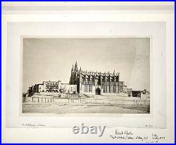 Etching Cathederal Palma Majorica by Robert Austin Antique Art