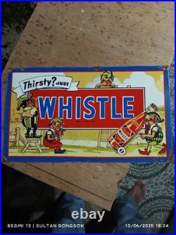 Extremely Rare Antique Not porcelain Vintage model whistle Painted steel plate-A