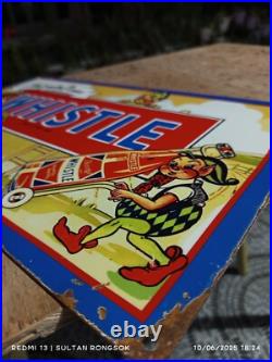 Extremely Rare Antique Not porcelain Vintage model whistle Painted steel plate-A