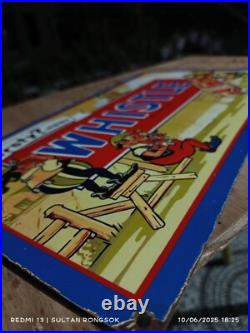 Extremely Rare Antique Not porcelain Vintage model whistle Painted steel plate-A