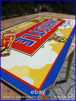 Extremely Rare Antique Not porcelain Vintage model whistle Painted steel plate-A