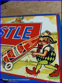 Extremely Rare Antique Not porcelain Vintage model whistle Painted steel plate-A