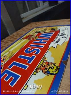 Extremely Rare Antique Not porcelain Vintage model whistle Painted steel plate-A