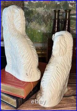 Fantastic 19C English Victorian Staffordshire GLASS EYE Spaniel Dog Pair 10.25