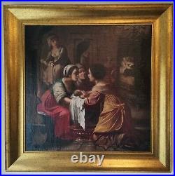 Flemish Renaissance Religious Old Master Saint 1600's Large Antique Oil Painting
