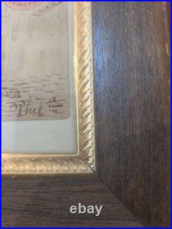 Framed 19th Century Antique Drawing Funeral Carriage Scene Kirk & Nice