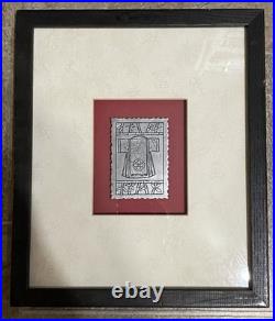 Framed Antique Hand Carved Japanese Kimono Embossing Blocks (Set of 2)