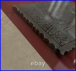 Framed Antique Hand Carved Japanese Kimono Embossing Blocks (Set of 2)