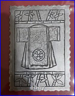 Framed Antique Hand Carved Japanese Kimono Embossing Blocks (Set of 2)