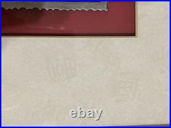 Framed Antique Hand Carved Japanese Kimono Embossing Blocks (Set of 2)