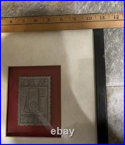 Framed Antique Hand Carved Japanese Kimono Embossing Blocks (Set of 2)