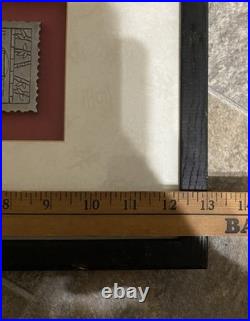 Framed Antique Hand Carved Japanese Kimono Embossing Blocks (Set of 2)