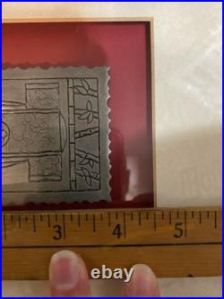 Framed Antique Hand Carved Japanese Kimono Embossing Blocks (Set of 2)