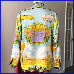 GIANNI VERSACE silk shirt Miami print size IT 52 from ss 1993 Miami collection