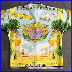 GIANNI VERSACE silk shirt Miami print size IT 52 from ss 1993 Miami collection