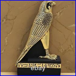GOD HORUS RARE ANCIENT EGYPTIAN ANTIQUITIES Golden Statue Falcon Pharaonic BC