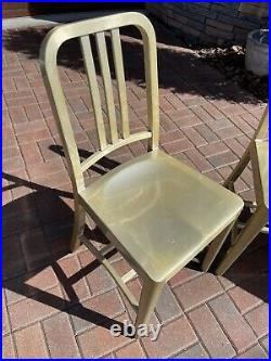 Genuine EMECO 1006 Navy Collection Chairs in Brushed Aluminum Pre Owned Vintage