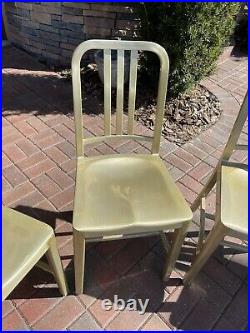 Genuine EMECO 1006 Navy Collection Chairs in Brushed Aluminum Pre Owned Vintage