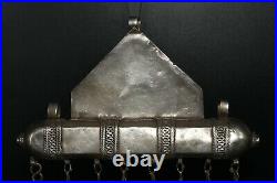 Genuine Turkmen Yomud Ethnic Tribal Antique Silver Asyk Pendant 302 Gr