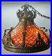 Gorgeous-ANTIQUE-WILLIAMSON-27-Bronze-Leaded-Glass-Ceiling-Shade-c-1910-lamp-01-pace