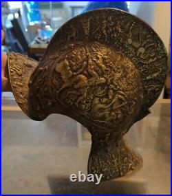 Gorgeous Antique Solid Brass Ornate Medieval Victorian Parade Helmet