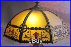 Gorgeous & Large AMERICAN ART NOUVEAU Slag Glass Lamp c. 1910 antique leaded