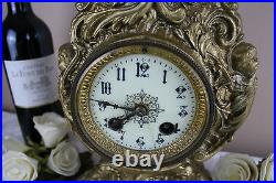 Gorgeous antique French brass putti angels clock 1900