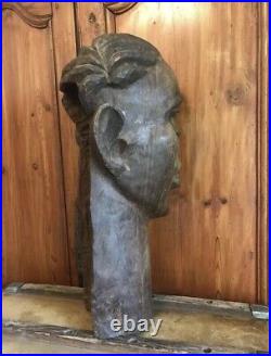 Grand Antique Ngil African Tribal Statue Sculpture Mask Hand Carved African Art