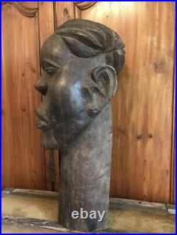 Grand Antique Ngil African Tribal Statue Sculpture Mask Hand Carved African Art