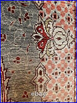 Hand Knotted Gorgeous Hereke Silk Rug Silk Red Blue Newly Preserved 1960