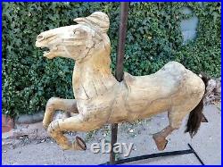 Herschell Spillman Antique Wooden Carousel Horse 1910 Blanket Jumper Hair Tail