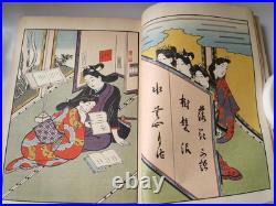 Hishikawa Shigenobu Ukiyo-e Book, Meiji Era, Antique Art Collection, Used