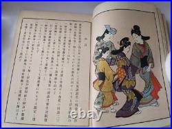 Hishikawa Shigenobu Ukiyo-e Book, Meiji Era, Antique Art Collection, Used