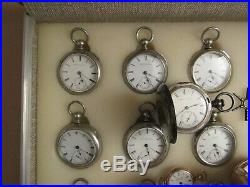 Huge Collection 18 Size Pocket Watches Waltham, Elgin, Rockford, U. S. Marion