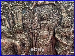 Incredible Antique Heavy Silver Plaque Original Box