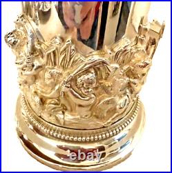 Incredible Cast Silverplate Antique Style Ice Bucket Ornate 3D