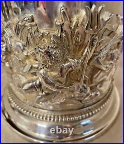 Incredible Cast Silverplate Antique Style Ice Bucket Ornate 3D