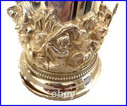 Incredible Cast Silverplate Antique Style Ice Bucket Ornate 3D