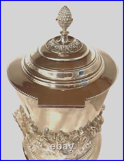 Incredible Cast Silverplate Antique Style Ice Bucket Ornate 3D