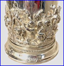 Incredible Cast Silverplate Antique Style Ice Bucket Ornate 3D