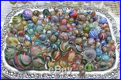 Incredibly large collection of antique marbles over 150 pieces