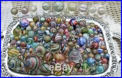 Incredibly large collection of antique marbles over 150 pieces