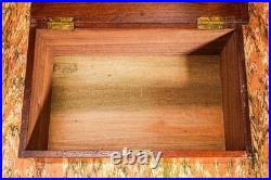 Interesting Antique Victorian Hand Painted Text Wood Storage Box Decor