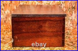 Interesting Antique Victorian Hand Painted Text Wood Storage Box Decor